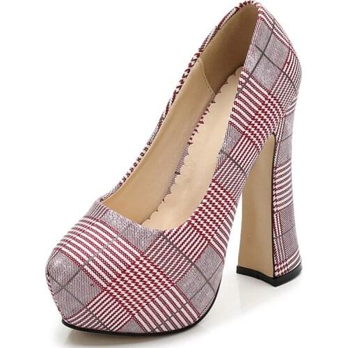 Ladies shoes party pump sandals large 35-45 womens shoes platform high heels womens high heels thick heel office