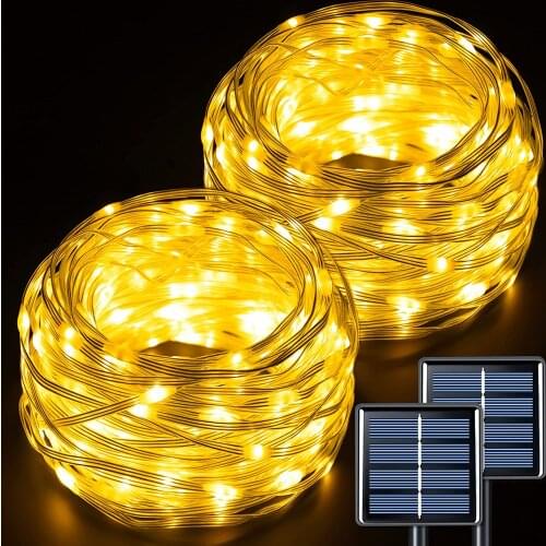 Solar String Light Outdoor 200 Leds Waterproof 1/2/3pcs Copper Wire 8 Modes Fairy Lights for Garden Christmas Wedding Party
