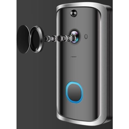 Intelligent Video Door Phone Wireless WiFi Secure DoorBell Visual Recording Remote Home Monitoring Night Vision PIR 720P