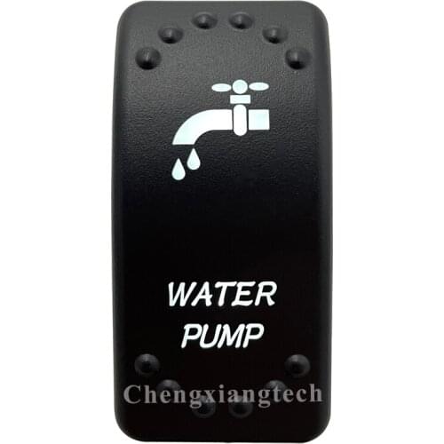 Dual White Led Light 12V 24V Car Boat Caravan Rocker Switch Laser Engraving WATER PUMP, 5 Pin On Off SPST Waterproof