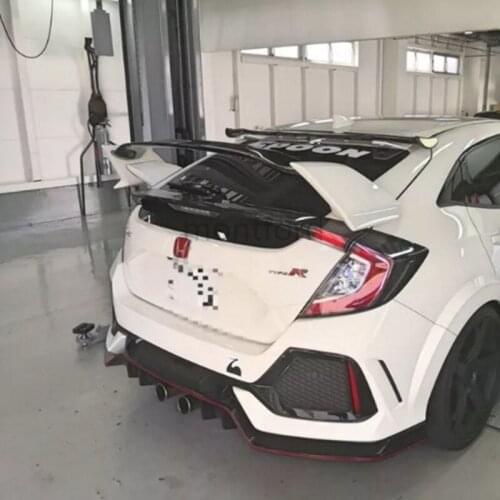 Car Styling High Quality ABS Plastic Unpainted Color Rear Spoiler Trunk Wing Decortaion For Honda CIVIC hatchback 2017 2018