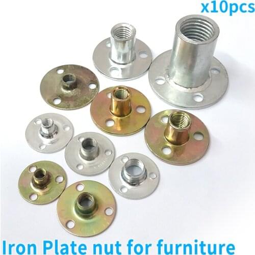 Iron Plate nut, furniture nut, lock nut, lock nut Flange, three-hole nut M6 M8 M10