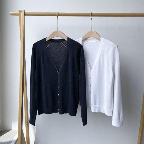 2021 Autumn Winter Winter Womens Knit Cardigan with Diamond Buttons Ladies Long Sleeve V-Neck Sweater