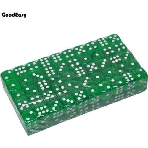 16mm Green Acrylic Casino Digital Polyhedral Dice Set Six Sided Spot Fun Board game Dice D&D RPG Games Party Gambling Game Dices