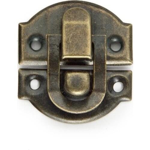 2PCS/Lot Antique Bronze Decorative Hasp Latch Buckle Small Jewelry Wooden Wine Box Hasp Latch Lock with Screws, 27x29mm