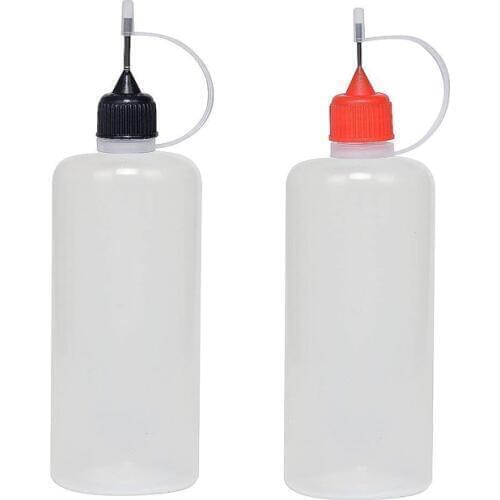 2pcs Squeezable Plastic Needle 100ml Bottles Refillable Liquid Dropper Sample Eye Drops Bottle
