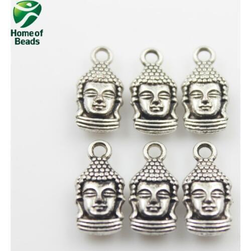 2020 Fashion Wholesale Antique Silver Color Buddha Pendants Accessories For Making 8x16mm Jewelry (50 Pieces/lot) ZA1044