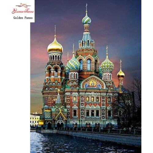 5D DIY Diamond Painting landscape Church Diamond Embroidery Landscape Cross Stitch Rhinestone Mosaic Home decor gift