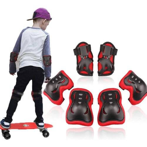 6 Pieces Childrens Skating Sports Protective Gear Kneepad Elbow Pads Wrist Guards Roller Bike Skates Safety Protection