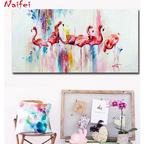 Big Size DIY 5D Diamond Painting Color Flamingo Full Square Round Drill Mosaic Cross Stitch Diamond Embroidery Animal Home Decor