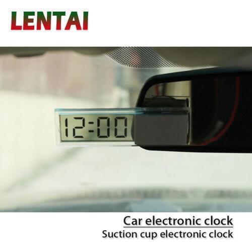 LENTAI For Ford focus 2 3 mk2 fiesta ranger Renault megane 2 3 duster Mini cooper 1PC Car Clock Suction Cup LCD Display Digital
