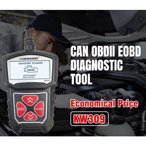 KONNWEI KW309 OBDII Auto Car Diagnostic Scanner Tool OBDII/2 Code Reader EOBD Scanning Machine 7 Languages Car OBDII Scanner