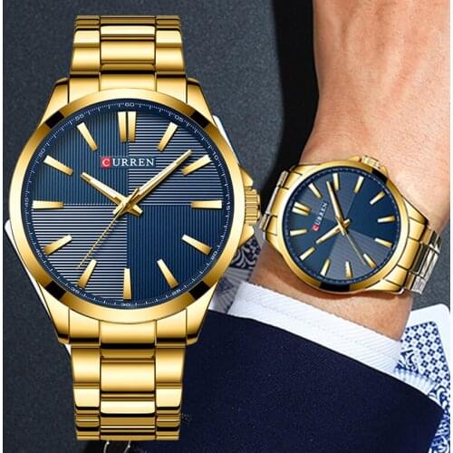 CURREN Luxury Fashion Stainless Steel Men Watches Casual Military Army Quartz Watch Men Sport Waterproof Male Clock часы мужские