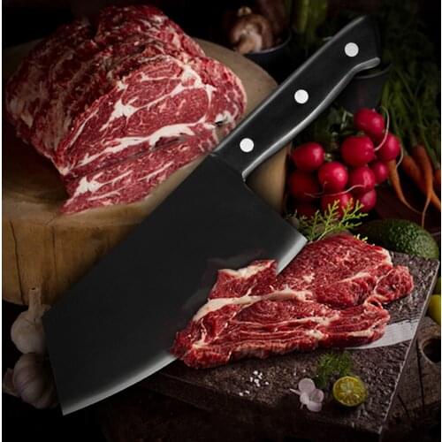 Black Beef Knife Kitchen Knife Serbian Chef Knife Gadgets Tools Hardened Pakawood Handle Full Tang 7cr17 Stainless Steel Knife
