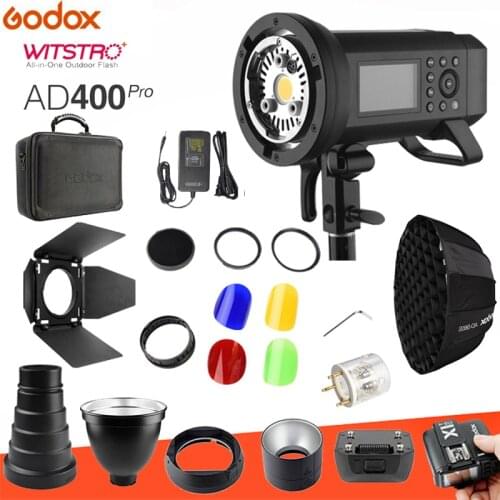 Godox AD400 Pro All-in-One Outdoor Flash Built-in 2.4G Wireless X System + Softbox AD-S85S BD-08 SN-04 honeycomb kit optional