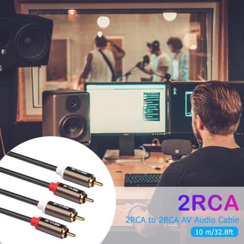 HIFI 2RCA to 2RCA AV Audio Cable Adapter Wire for Amplifier Subwoofer Soundbar Thickened Aluminium Alloy Shell Wear-Resistant