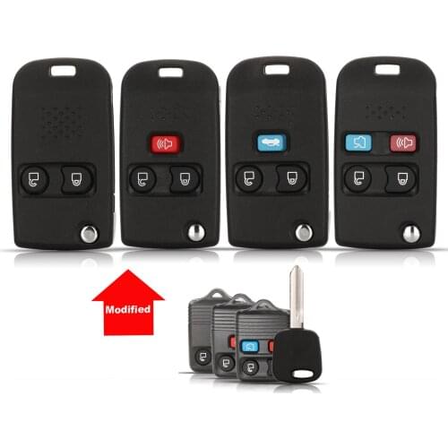 Jingyuqin Modified Remote Folding Flip Key Cover Case Shell For Ford Crown Victoria Escape ExpeditionExplorer Sport 3/4 Buttons