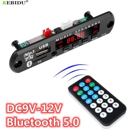KEBIDU 5V 12V MP3 WMA Decoder Board Audio Module USB TF Radio Bluetooth5.0 Wireless Music Car MP3 Player With Remote Control