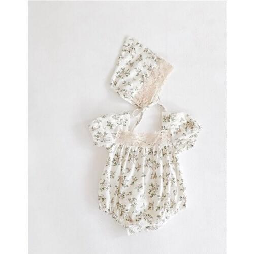 Baby Girl Clothes Newborn Baby Romper Jumpsuit Summer Floral Baby Girl Romper With Hat Princess Baby Clothes Baby Sunsuit Girl