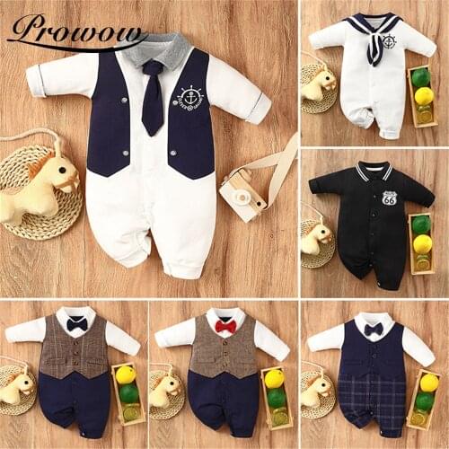 Prowow Gentleman Babys Rompers Winter Baby Boy Clothes 2021 New Born Jumpsuit For Kids Toddler Costume Handsome Infant Clothing