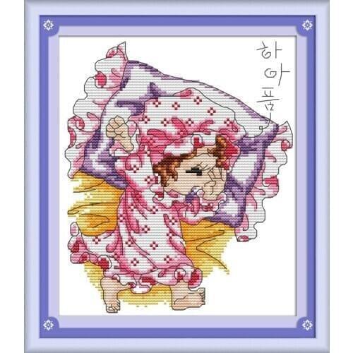 Baby in dream cross stitch kit 14ct 11ct count print canvas stitches embroidery DIY handmade needlework plus
