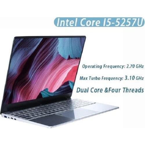 Reletech Laptop Intel I5-5257U 15.6 Inch Gaming Netbook 16GB RAM 1TB PCIe SSD Office PC Portable Computer Metal Laptops