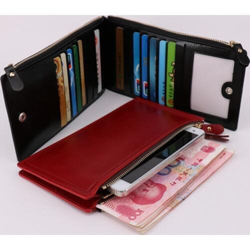 New Wallet Mens Multi-Card Card Bag Long Double Zipper Wallet Handbag