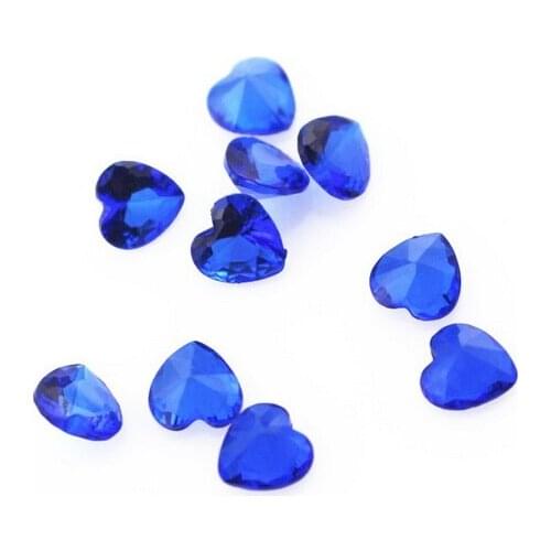 New Arrival 100pcs Birthstone Blue Crystal Heart Floating Charms Living Resin Memory Lockets Pendants DIY Jewelry