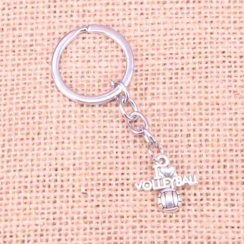 New Arrival i love volleyball Charm Pendant Keychain Key Ring Chain Accessories Jewelry Making For Gifts