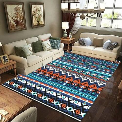 New Retro geometric carpet mat living room door mat flannel printing bedroom non slip carpet