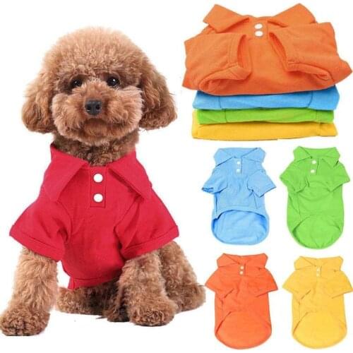 Pure color pet dog polo T shirt summer Pets Dogs Clothing Short Sleeve Cute Polo T-Shirts for Small Dogs Clothes XS-XL