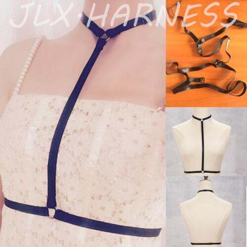 Polyester Body Harness Gothic Crop Top Bondage Lingerie Womens Fetish Wear Pole Dance Costumes Adjustable Strappy Harness