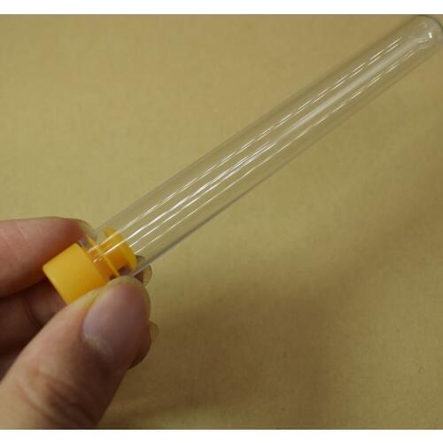 100PCS 11CM Clear Plastic Test Tube with Cap U-shaped Box Long Transparent Sewing Tools Accessory Needle Bottle Containers