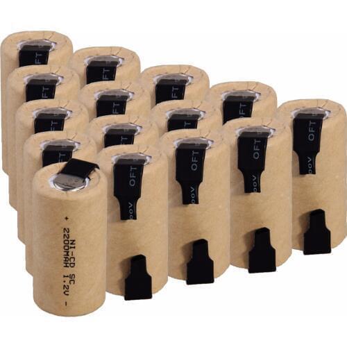 Real capacity! 15 pcs SC 2200mah 1.2v battery NICD rechargeable batteries for power tools for electric screwdrivers