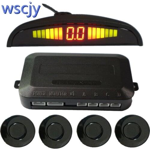 Automobile small crescent LED Parking Sensor Kit 4 Sensor 22MM Backlight Display reverse radar vehicle safety system