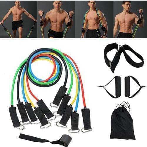 Sport Equipment Latex Resistance Bands Door Anchor Ankle Straps With Bag Set Yoga Exercise Fitness Band Rubber Loop Tube Bands