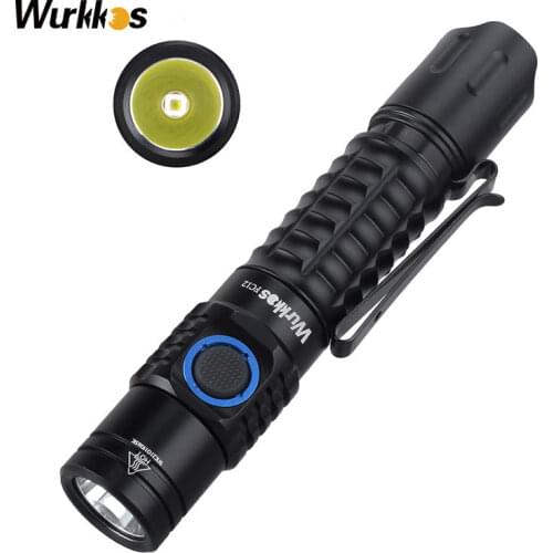 Wurkkos FC12 Rechargeable Tactical Flashlights Torches LED 18650 SFT40 2000lm ATR Power Indicator USB-C EDC Lighting with Clip