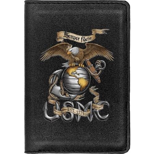 Vintage Classic Always Loyal Marines Printing Travel Passport Cover ID Credit Card Holder Case