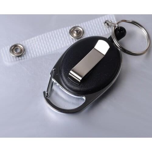 By dhl 200pcs retractable Pull Badge Lanyard Name Tag Card Badge Holder Reels Recoil Belt Key Ring Chain Clips