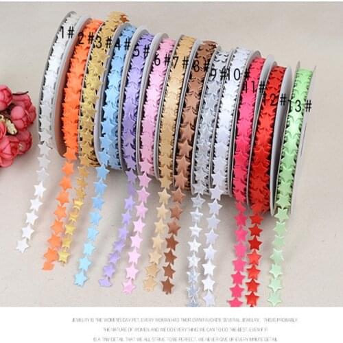 20yard 13mm star shape DIY gift box packaging Ribbons for Crafts Bow Handmade Gift Wrap Party