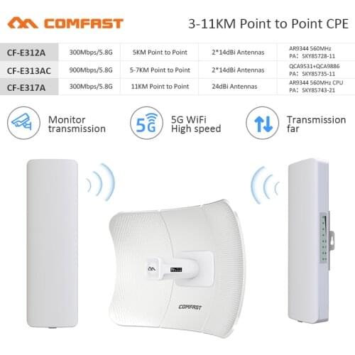 3-11KM 5Ghz Outdoor Wireless AP Bridge WIFI CPE Access Point Long Distance WI-FI Signal Amplifer Antenna Nanostation Extender