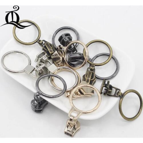 5ps 5# circle pattern gold black silver zipper pull head for Metal zipper slider,cloth,Garment,bag and suitcase accessories