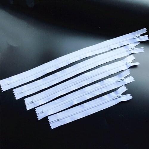 White color 30pcs 5 size mix size Nylon Coil Zippers Tailor 6 8 10 12 14 inch 15 20 25 30 35cm each 6pcs