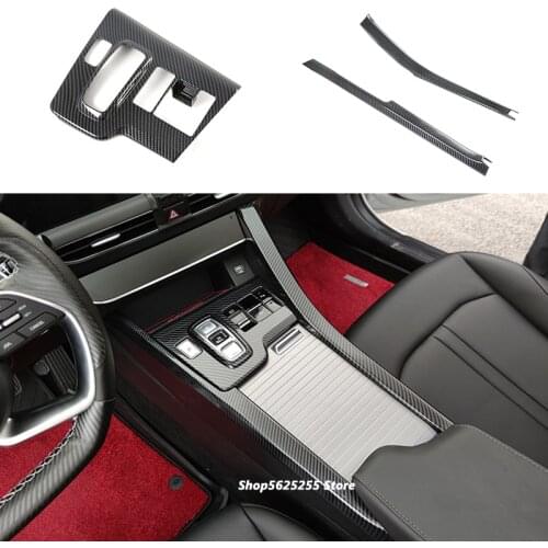 For Hyundai Sonata DN8 2021 2020 Accessories Carbon Fiber Decoration Strip Central Control Gear Panel Protection Cover