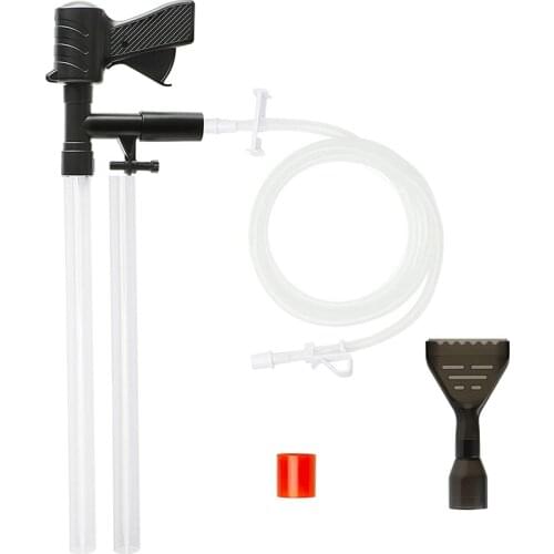 Aquarium Vacuum, Quick Gravel Cleaner Water Changer Extendable Siphon Vac with Air-Pressing Button