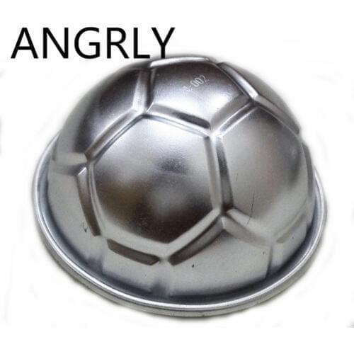 ANGRLY 6pcs Aluminium Alloy Baking Mold Baking Mold Cake Dessert Football Form Mould Jelly Mold Pudding Hemisphere DIY Cake