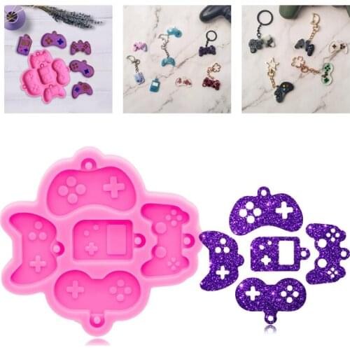 M2EA Shiny Glossy Silicone Resin Molds Game Handle Keychain Mold DIY Keychain Pendant Jewelry Epoxy Resin Crafting Molds