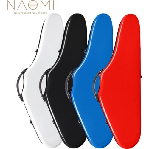 NAOMI Triangle Violin Case 4/4 Fiberglass Violin Storage Gig Bag Hard Case For Acoustic/ Electric Violin Russia Free Shipping