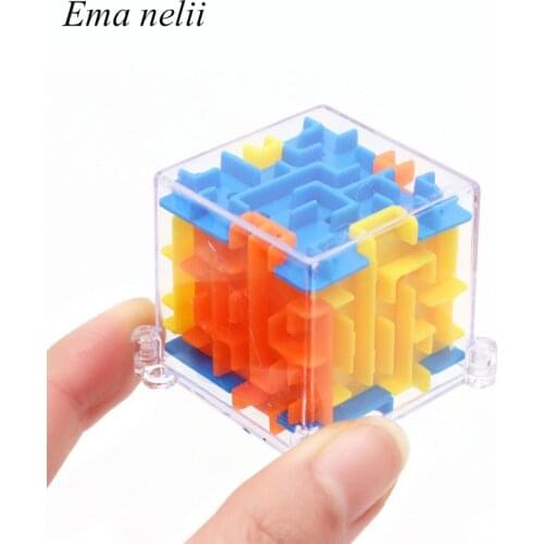 Hot Sale 4x4x4cm 3D Puzzle Maze Toy Kids Fun Brain Hand Game Case Box Baby Balance Educational Toys for Children Holiday Gift