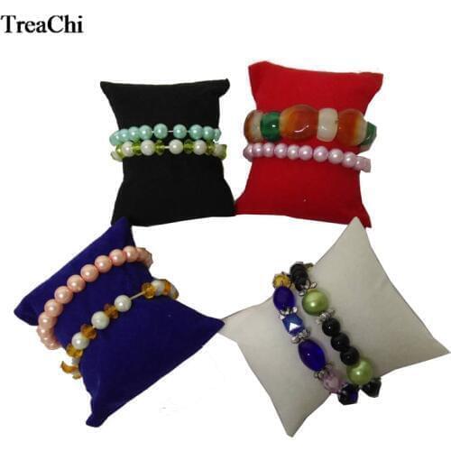 9Pcs Economic Jewelry Display Holder Bracelet Bangle Pillow Velvet Watch Bead Chain Display Organizer Stand Box Pillow Cushion